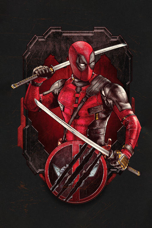 Deadpool Katana Warrior Metal Poster